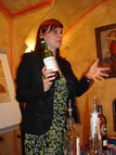 Lenka Whyles extolling the virtues of whisky